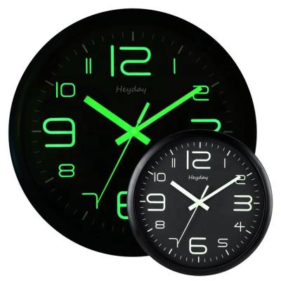 China LUMINOVA Night Light Function Glow in the Dark Modern Design Home Decorative Super Bright Wall Clock for sale