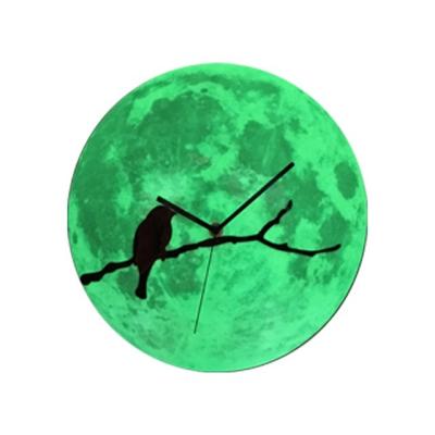 China LUMINOVA Bird on Tree Branch Moon Night Light Luminous Clock for sale