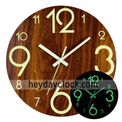 China Super Bright Antique Style Numbers Night Light Wall Clock for sale