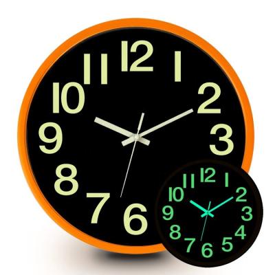 China LUMINOVA Simple Luminous 12 Inch Face Night Glow Wall Clock for sale