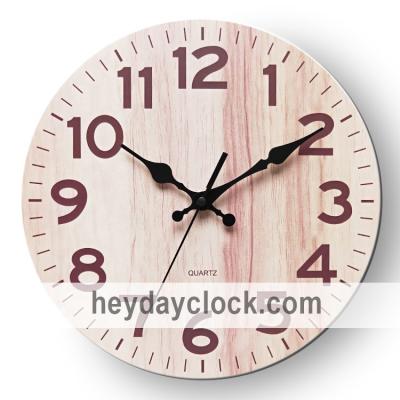 China Antique Style Wooden MDF Promotion Gift Printed Wall Clock for sale