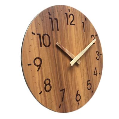 China Antique Rustic Farmhouse Style 12Inch Frame Wall Wooden Frame Wall Clock for sale