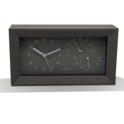 China Alarm Rectangle Quartz Analog Simple Plastic Alarm Table Clock for sale