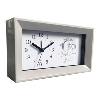 China Simple Plastic Alarm Rectangle Desk And Table Clocks for sale