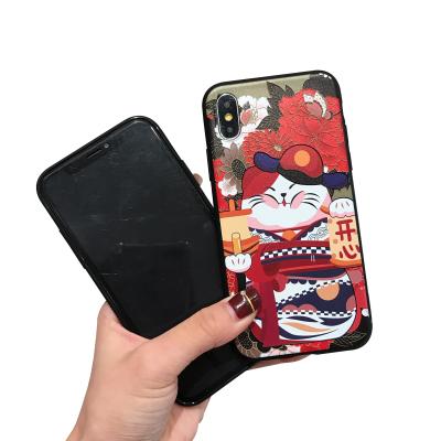 China Beautiful new style high quality painted japan cat phone case for iphone for sale