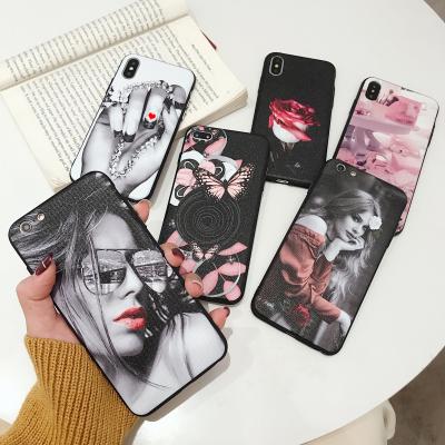 China 2020 fashion custom wholesale premium fashion girl photo tpu black cell phone case for iphone for sale