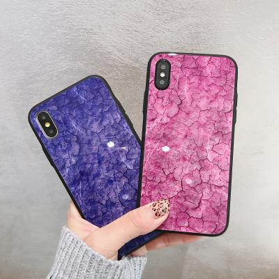 China Popular simple wholesale fashion colorful custom marble glass phone case for sale