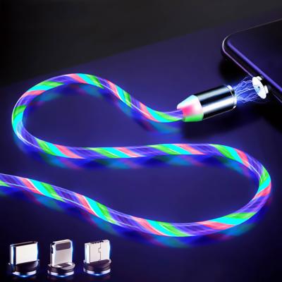 China Convenient led magnetic charging 3 in 1 original usb charging cable for iphone for sale