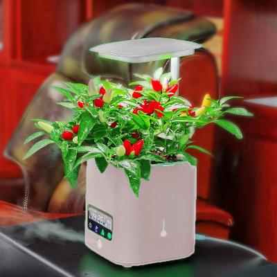 China Wholesale Desktop In Stock OEM Flower Pot Grow Light LED Lamp Speaker Humidifier Air Purifier LCD Clock 6 In 1 Smart Flower Pot interior for sale