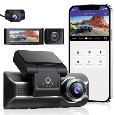 China 2021 NIGHT VISION hd 3 channel wifi front and rear dual lens 4k 1080p car dvr car dash camera recorder for sale