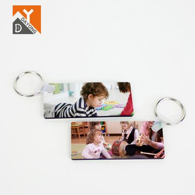 China Diy Rectangle Mute Key Chain DAYONG Factory Supplier New Product Sublimation Wooden MDF Blank Keychains for sale