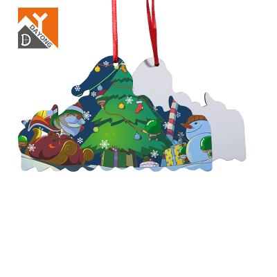 China Cute MDF Christmas Ornaments DAYONG Festival Wedding Simple Side Xmas Home Decoration Sublimation MDF Christmas Pendant Ornaments for sale