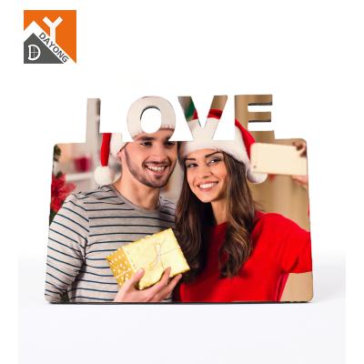 China Home decoration .office decoration photo frame DAYONG well sale Valentine's Day gift photo board LOVE sublimation MDF photo frame for sale