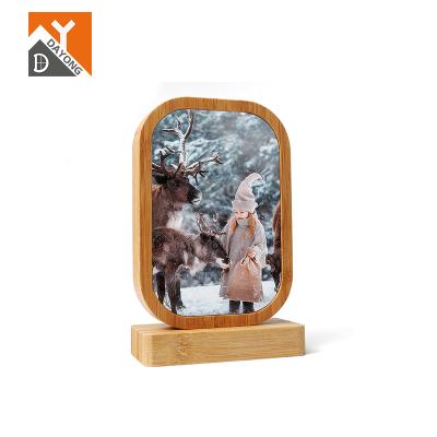 China DAYONG 2022 home decoration .office photo frame gift sublimation bamboo mdf photo frame new with stand for sale