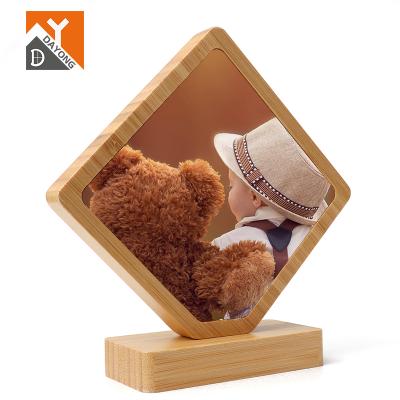 China Home decoration .office photo frame DAYONG gifts open home decor ware photo panel sublimation bamboo mdf photo frame with stand for sale