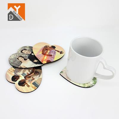 China MDF 105mm Viable Heart Sublimation DAYONG Blank Coasters for sale