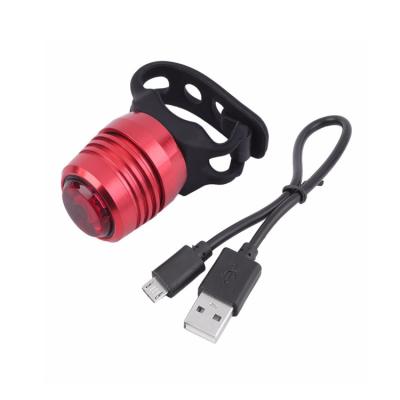 China Waterproof Rechargeable USB LED Mini Aluminum Taillight Bike Rear Light with Silicone Pants Clip Band for sale