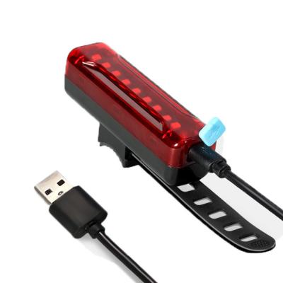 China High Quality Plastic Led Cycling Rear Wheel Red Usb Rechargeable Bicycle Tail Bright Bright Rear Light for sale