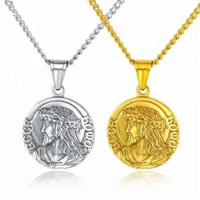 China Stainless Steel Religious Jewelry MECYLIFE Necklace Medallion Medallion Jesus Pendant Necklace for sale