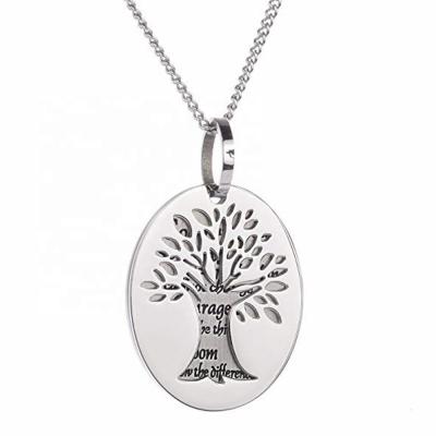 China MECYLIFE Stainless Steel Double Pieces Serenity Prayer Tree Necklace Pendant Of Life for sale