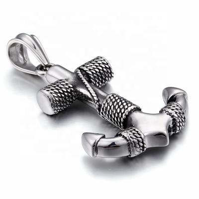 China Newest Stainless Steel MECYLIFE Jewelry Men's Nautical Rope Anchor Necklace Pendant Necklace for sale