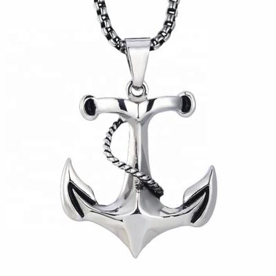 China MECYLIFE Nautical High Quality Stainless Steel Men's Necklace Stainless Steel Fashion Jewelry Anchor Pendant Necklace for sale