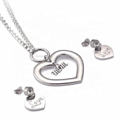 China Best TRENDY MECYLIFE Joyeria De Acero Inoxidable Gift For Her Mom Heart Necklace Mothers Day Gifts Tasty Jewelry Sets for sale