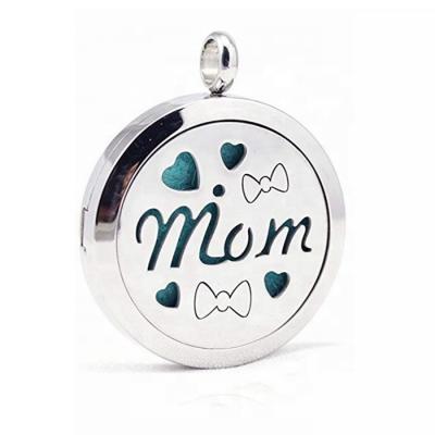 China MECYLIFE TRENDY Stainless Steel Mother's Day Necklace Gifts Hollow Out Mom Necklace Aromatherapy Diffuser Necklace for sale