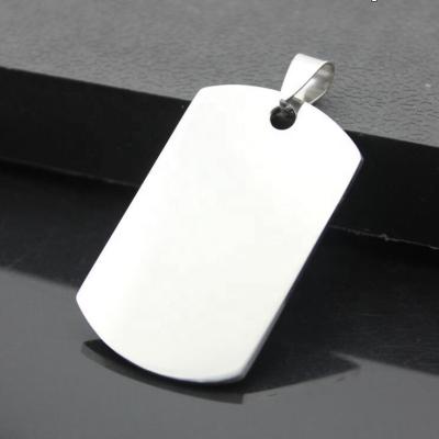 China Pendant Necklace MECYLIFE Two Sides High Polished Stainless Steel Hollow Rectangle Pendant for sale