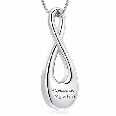 China Personalized Infinity Cremation Necklace Urn by MECYLIFE Stainless Steel Joyas De Acero Inoxidable Pendant for sale