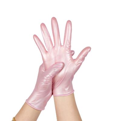 China High Quality Hot Pink Breathable Stretchy Powder Free Latex Protective Disposable Gloves For Women Housework Work Gloves for sale