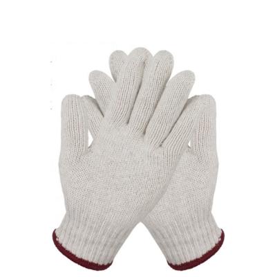 China Seamless Natural White String Knitted Gloves Safety Working Gloves TRC1001 for sale