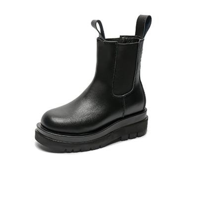 China British lightweight boots leather chelsea thick-soled increased leather light weight and sexy soft winter ladies boots for sale