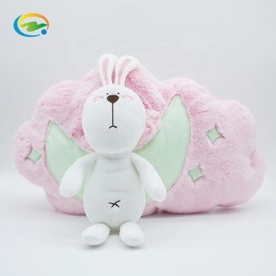 China Kids Toy Gift 30cm Excellent Plush Toy Supplier Favored by Girls OEM Dolls Fluorescent Plush Toys Clouds Pink Bunny Fairy Plush Pillow for sale