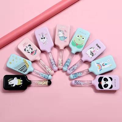 China Fashional Newest Transparent Handle Logo Hair Brush LED Airbag Custom Hair Combs for sale