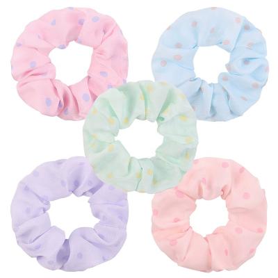 China Classic Printed Dot Pattern Hair Scrunchies Stretch Tops Hair Accessories for sale