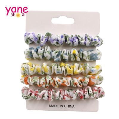 China Cool Hair Decoration Oil Painting Style Print Floral Hair Scrunchies Girls Hair Scrunchies for sale