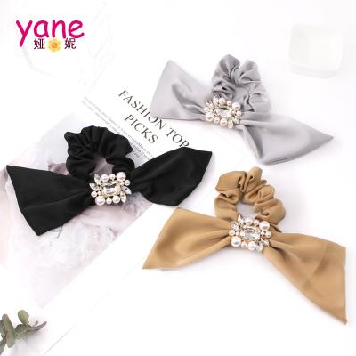 China Fashion Vintage Style Pearl Bunny Ear Silk Hair Ties For Ladies for sale