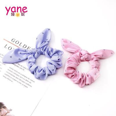 China Cute Anchor Pattern Bunny Ears Ponytail Winter Hair Scrunchies with Scrunchy Hair Bow for Girls for sale