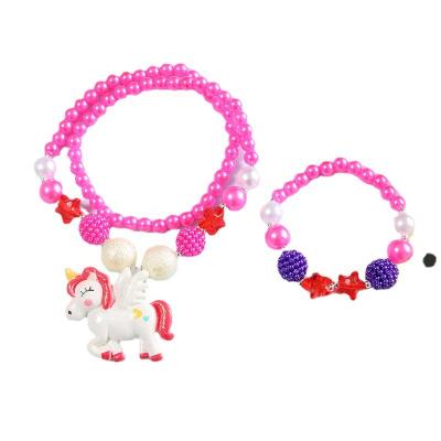 China European Popular Cute Mermaid Snowflake Girls Jewelry Set Necklace Gift for sale