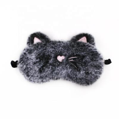 China Anti-wrinkle Cute Cartoon Furry Animal Under Eye Mask Elastic Steamer Eye Mask for sale