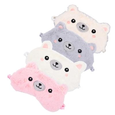 China Cute Anti-wrinkle Winter Plush Eye Mask Cartoon Image Eye Sleep Mask For Kids for sale