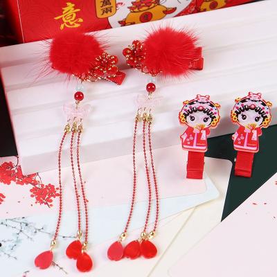 China Women Cut Chinese Style Hair Accessories Set Peking Opera Image Hair Clips for sale