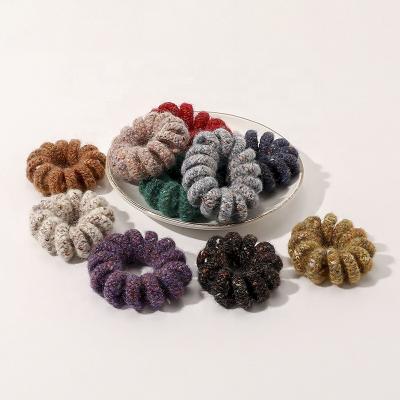 China Japan And Korean Style Autumn Winter Simple Ponytail Telephone Band Hair Wool Rope for sale