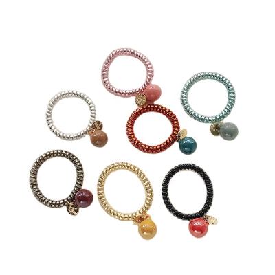 China Candy Color Strap Key Band Hair Pretty Telephone Wiring Large Ball Hair Ties for sale