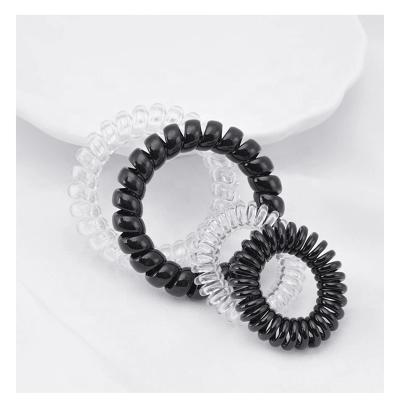 China Newest Popular Simple Black White Telephone Wiring Circle Ponytail Accessories for sale