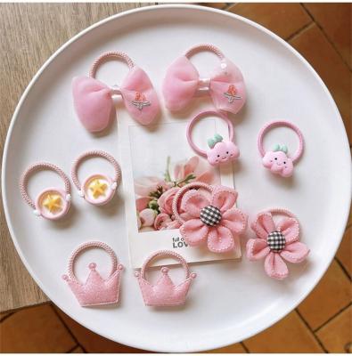 China Pretty Pink Color Korean Accessories Flower Bow Hair Bands For Girls Kids for sale