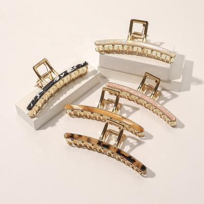 China Korean Hair Claws Latest Acetate Alloy Big Claw Cuts Leopard Hair Claws For Women for sale