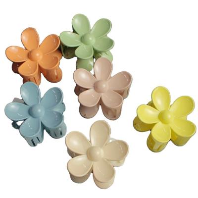 China Shiny Flower Shaped Hair Claw Flower Hair Claws Five-petal Hot Sale Flower Back Hair Claws for sale