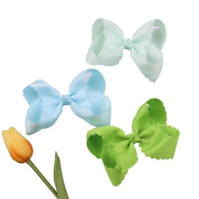 China European and American style 20 pcs pure color JoJo Bow Clips Oversize Hairpin with lace ribbon for sale